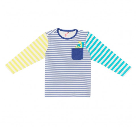 Boys Full Sleeve T Shirt Striped-Multicolor