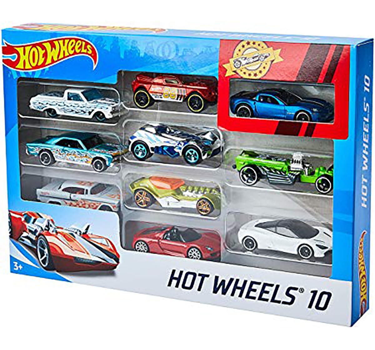 Hot Wheels Die Cast Cars Pack of 10 Vehicles for Kids age 3Y+ 