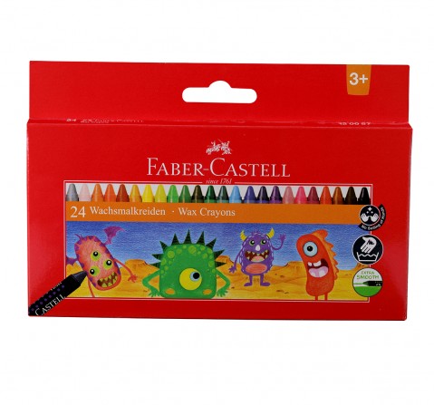 Faber-Castell Wax crayon reg. long 75mm pack of 24, 3Y+