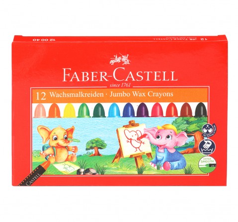 Faber-Castell Wax crayon jumbo 90mm pack of 12, 3Y+