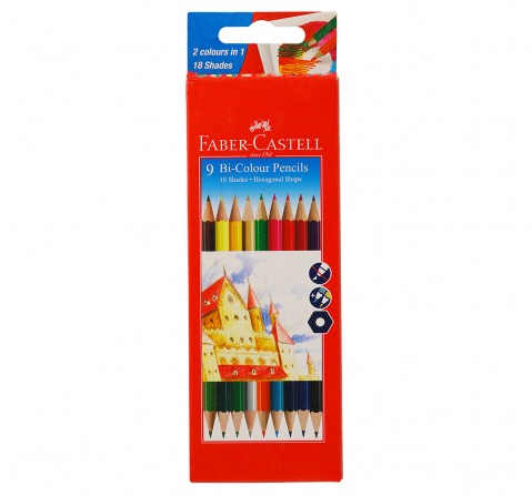 Faber-Castell  bi-colour - pack of 9 , 5Y+