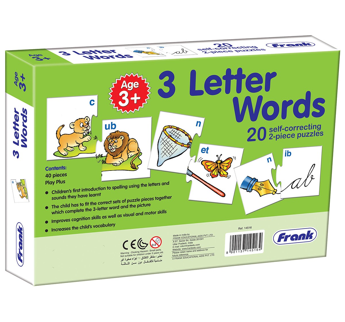 Frank 3 Letter Words Puzzles for Kids age 3Y+ 