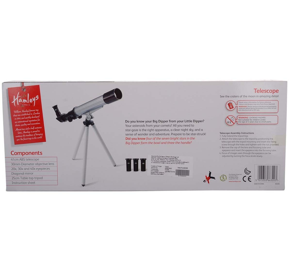 Hamleys Telescope Science Equipments for Kids age 8Y+ (Silver)