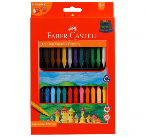 Faber-Castell  erasable crayons grip pk 24 , 6Y+