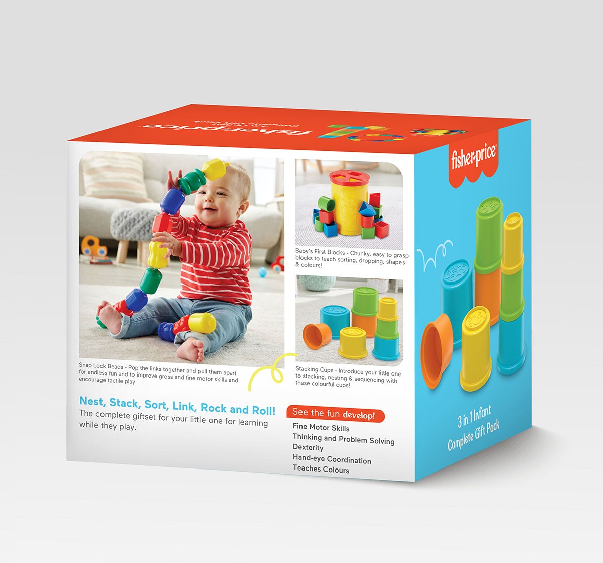 Fisher-Price 3-in-1 Infant Complete Giftpack  for Kids age 0M+