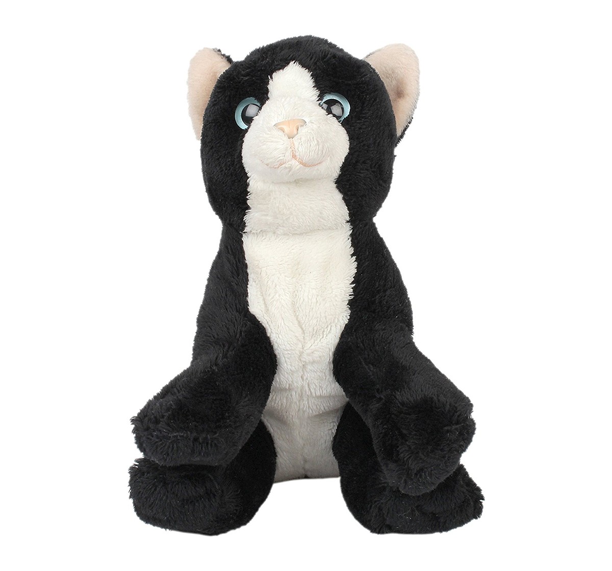  Hamleys Floppy  Black And White Cat Pet Animal With Beans Plush Soft Toy For Kids, age 2Y+ - 17 Cm (Black)