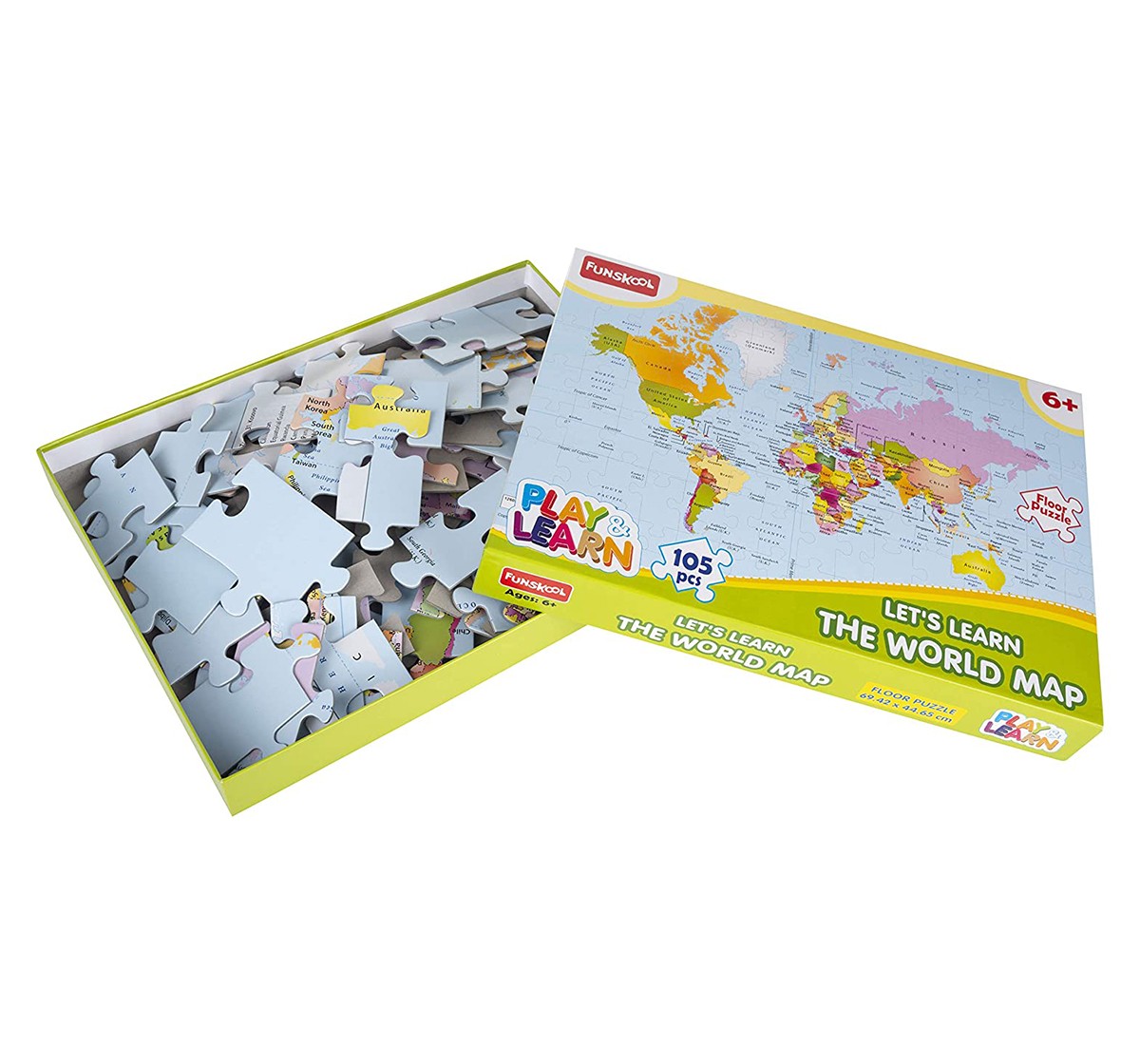 Funskool Play & Learn World Map Puzzle, Multicolor, 3Y+