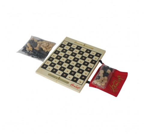Hamleys Travel Chess And Checkers, Black/White Board Games for Kids age 3Y+ 