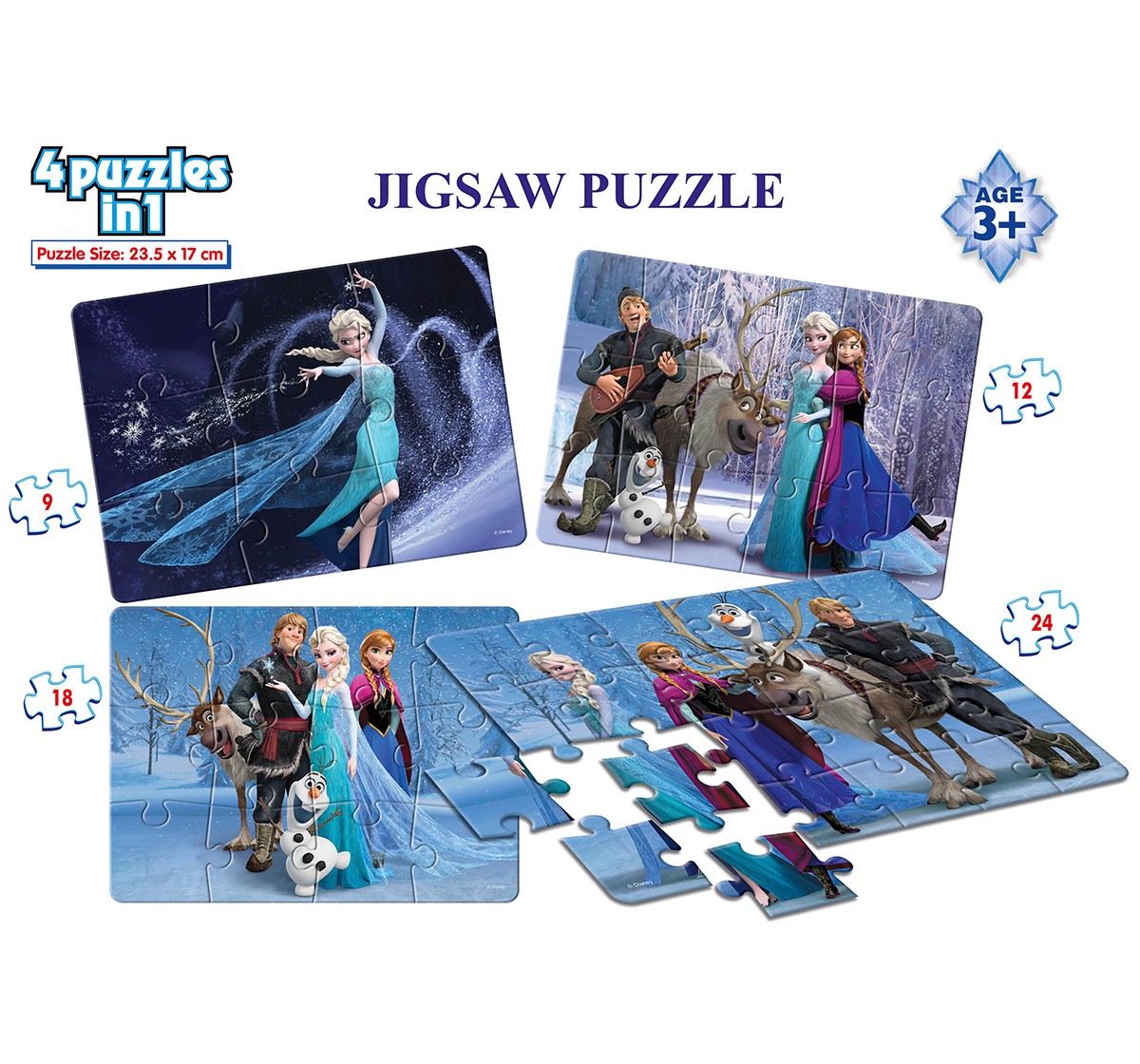 Frank Frozen 4 In 1 Puzzle Puzzles for Kids age 5Y+ 