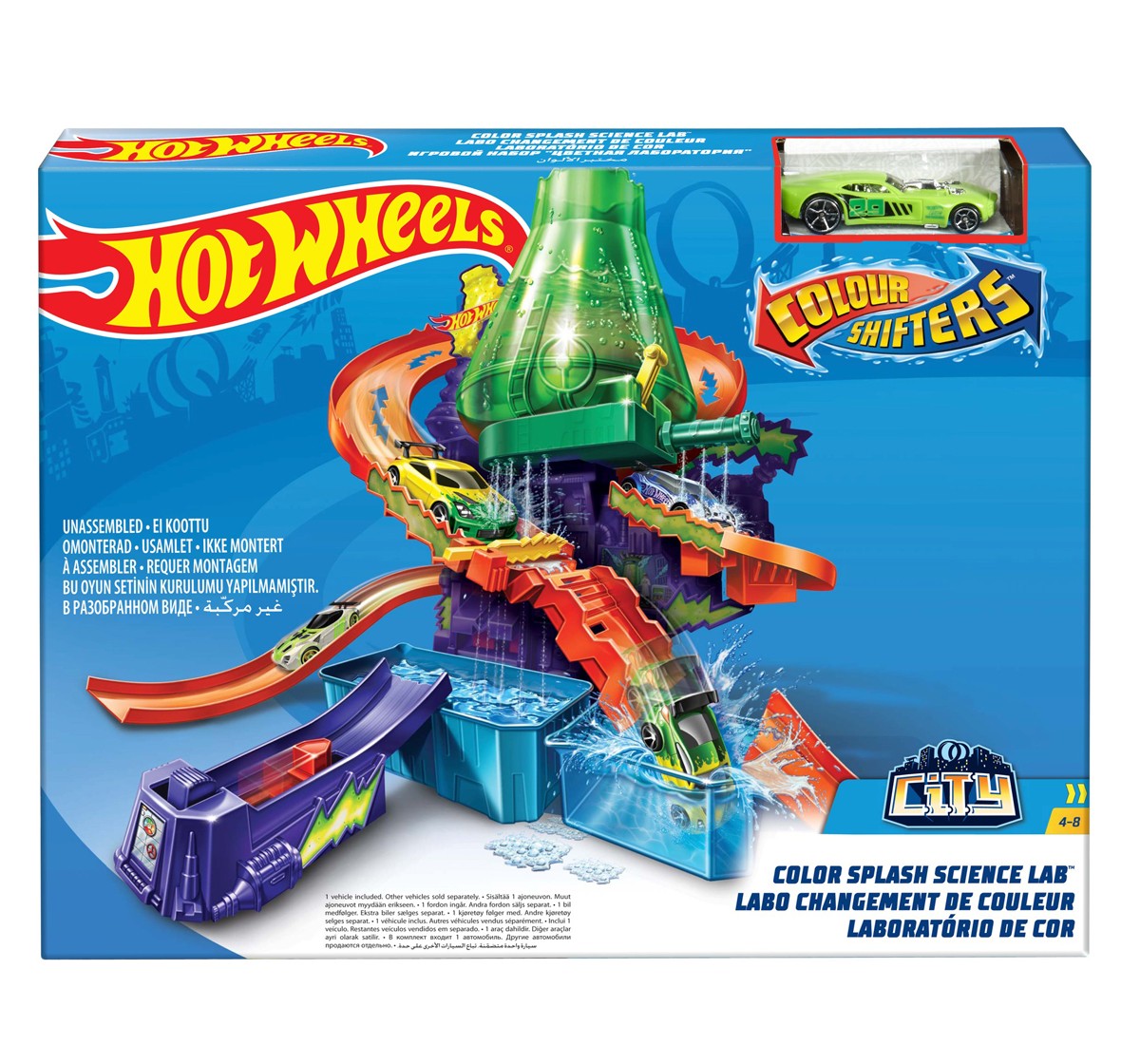 Hot Wheels Metal Shifters Color Splash Science Lab Playset, 4Y+ 