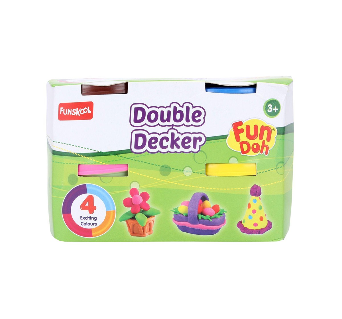Fun Dough Double Decker Pack Of 4 Clay & Dough for Kids Age 3Y+