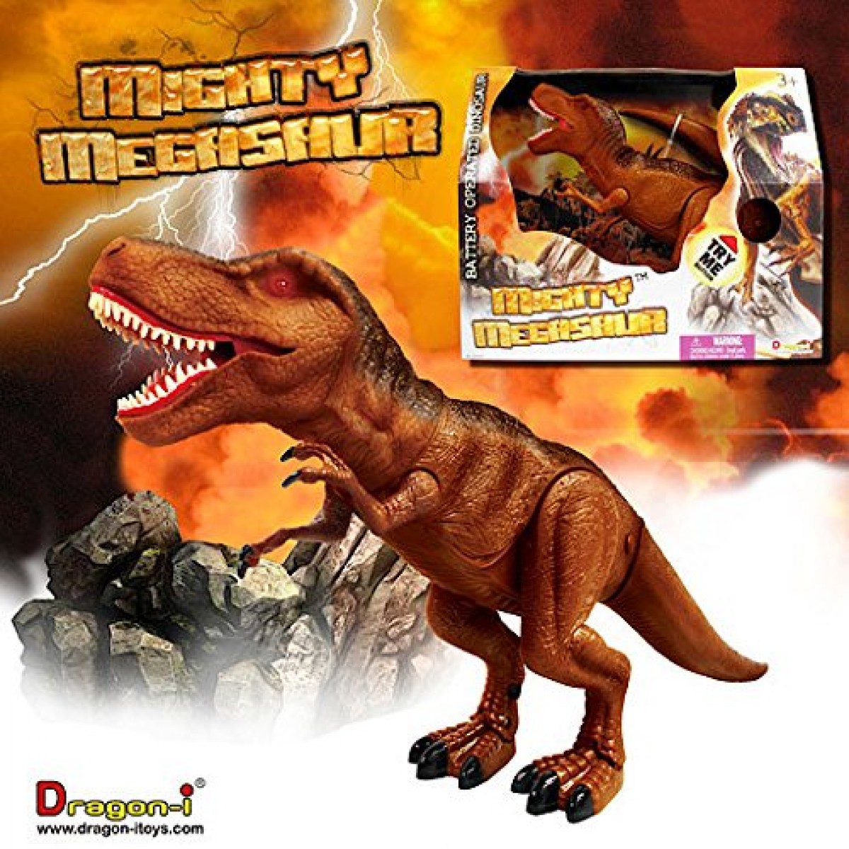Dragon I Mighty Brown Megasaur Tyrannosaurus Rex Robotics for Kids age 3Y+ 