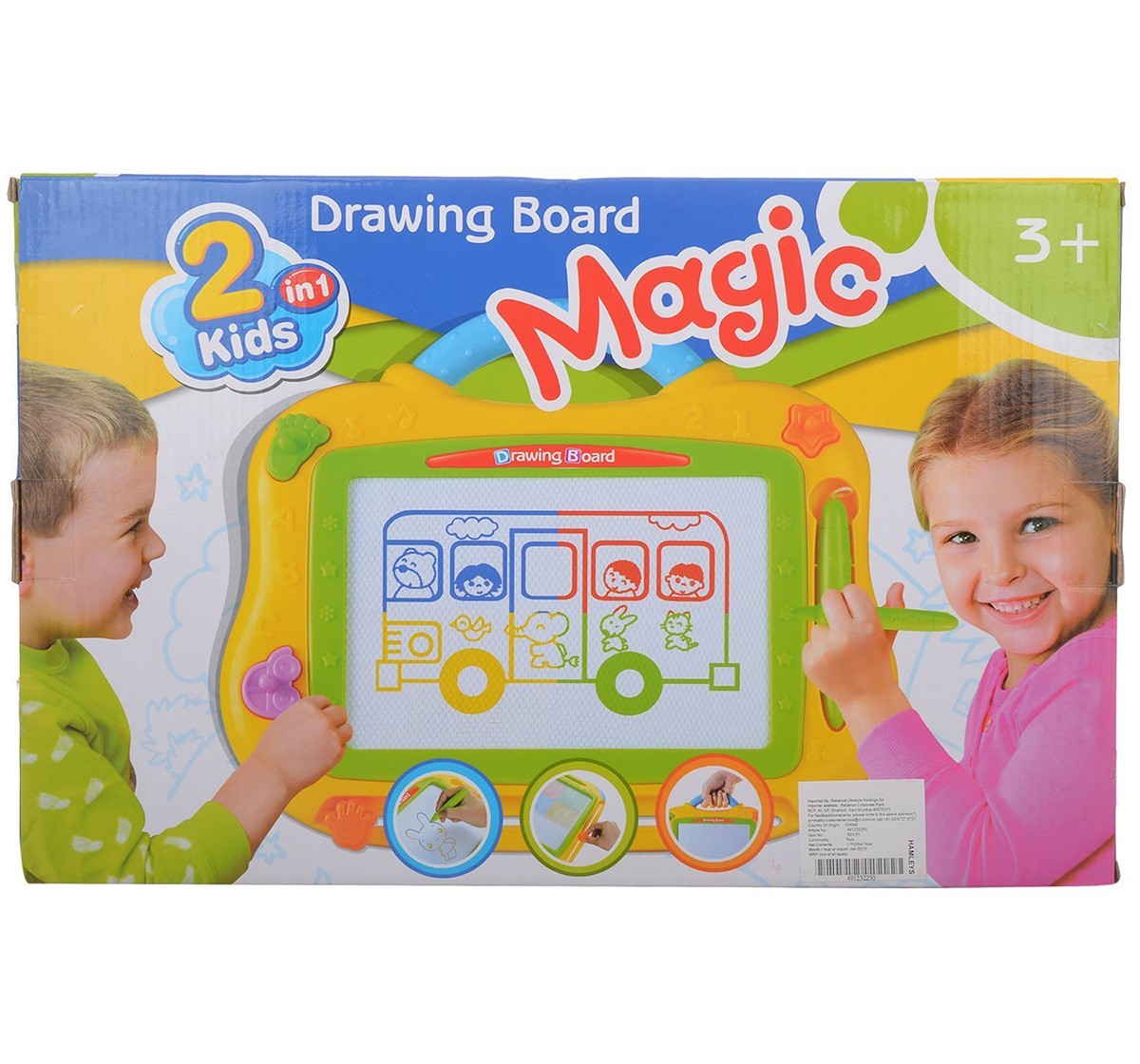 Comdaq Hamleys Magic Drawing Board for Kids age 3Y+ (Yellow) 