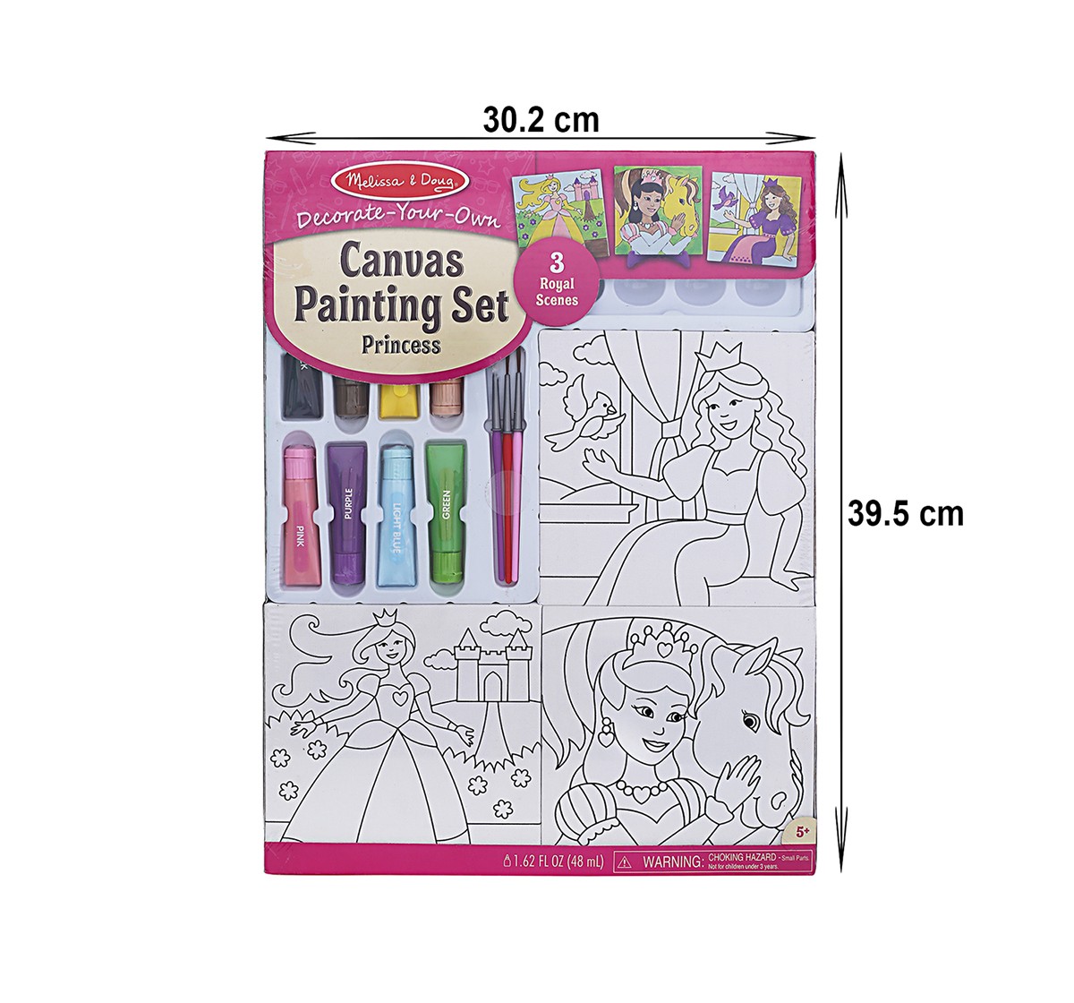 Melissa & Doug Canvas Painting Set - Princess, Multi Color DIY Art & Craft Kits for Kids age 5Y+ 