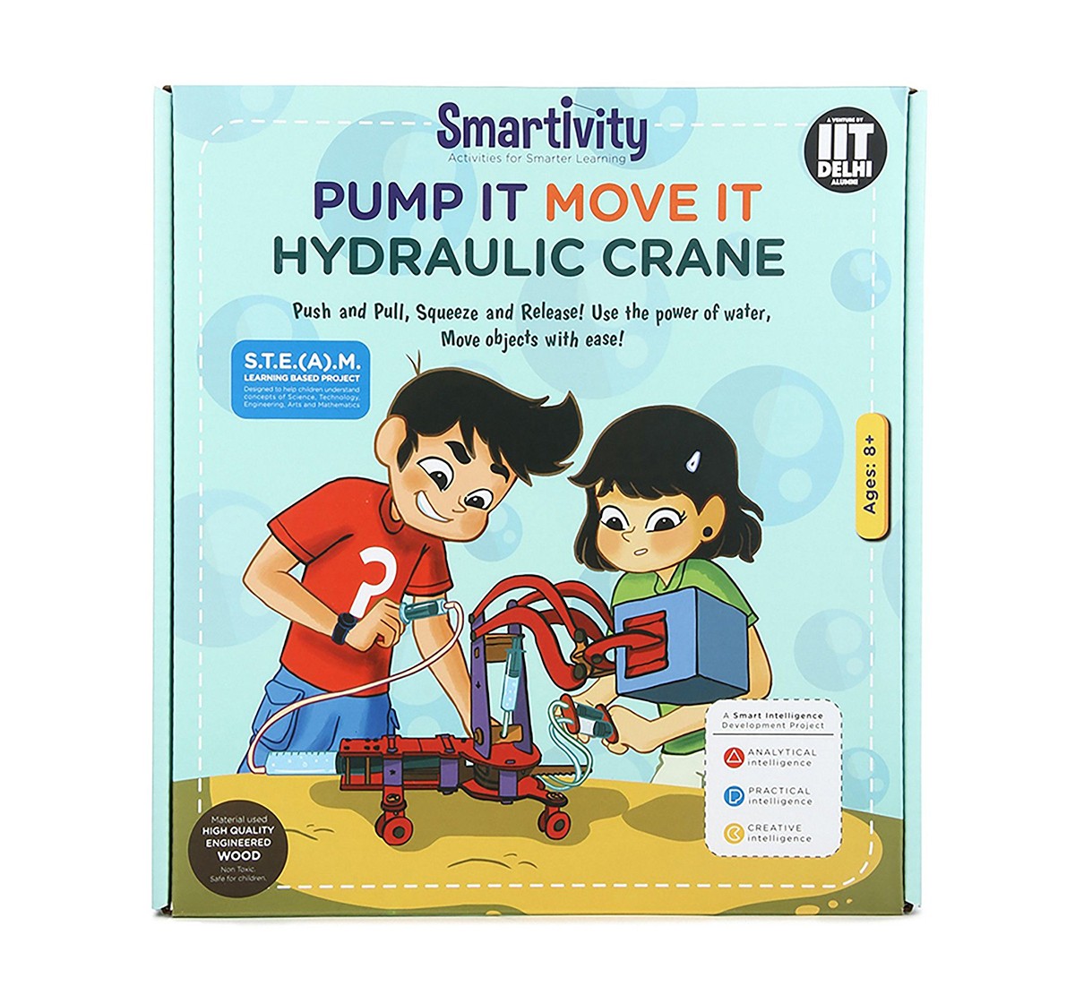 Smartivity Pump It Move It Hydraulic Crane For 8+ Years And  Stem, Learning, Educational And Construction Activity Toy Gift (Multi-Color) STEM for Kids age 8Y+ 