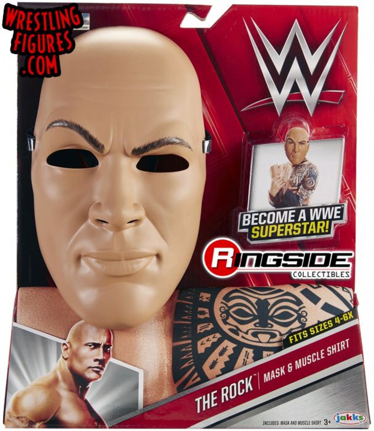 WWE Super Stars Masks and Muscle Shirt Assorted Action Figure Play Sets for Kids age 6Y+ 