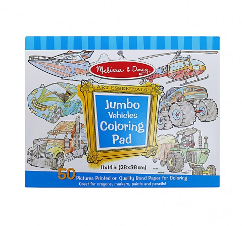 Melissa & Doug Jumbo Coloring Pad Vehicles School Stationery for Kids age 3Y+ 