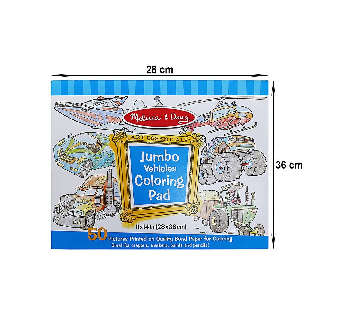 Melissa & Doug Jumbo Coloring Pad Vehicles School Stationery for Kids age 3Y+ 