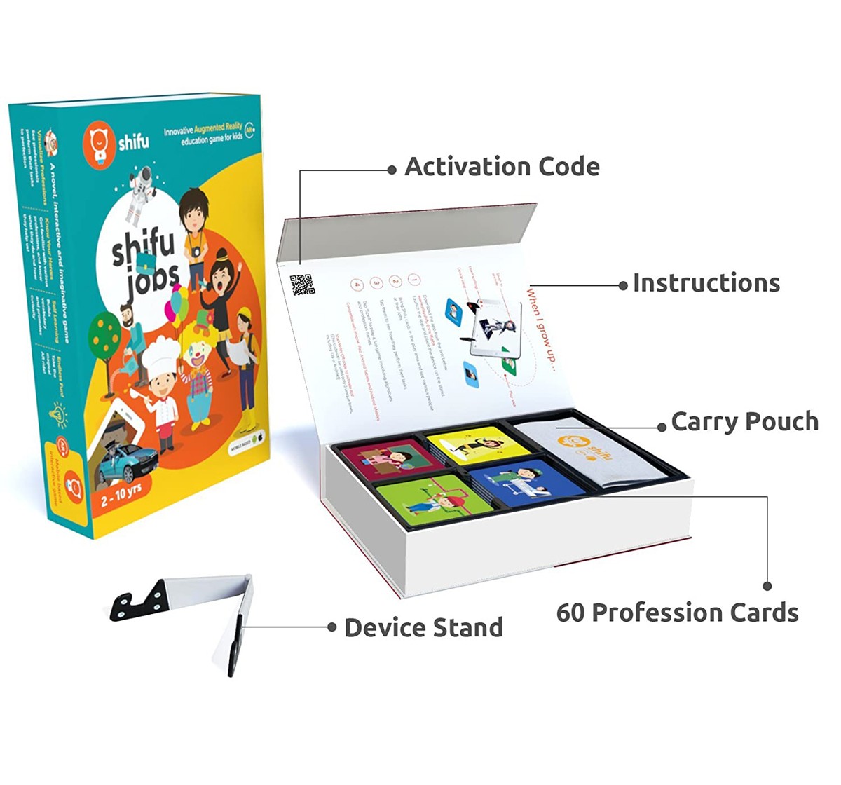 Playshifu Jobs Augmented Reality Learning Games - IOS & Android (60 Profession Cards) Science Kits for Kids age 24M+ 