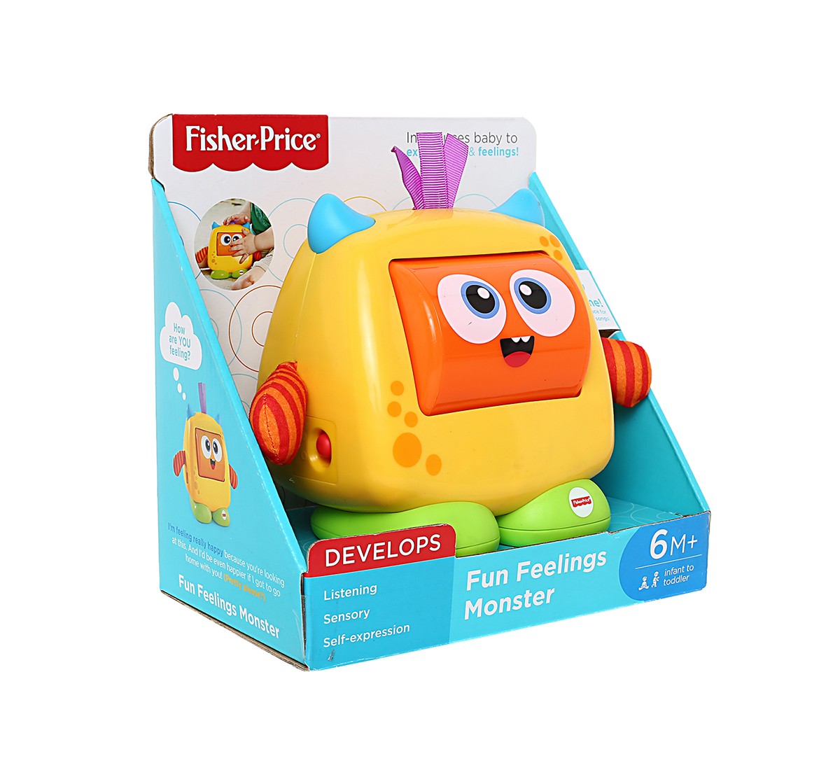 Fisher Price Feelings Monster, Multi Color Early Learner Toys for Kids age 6M+ 