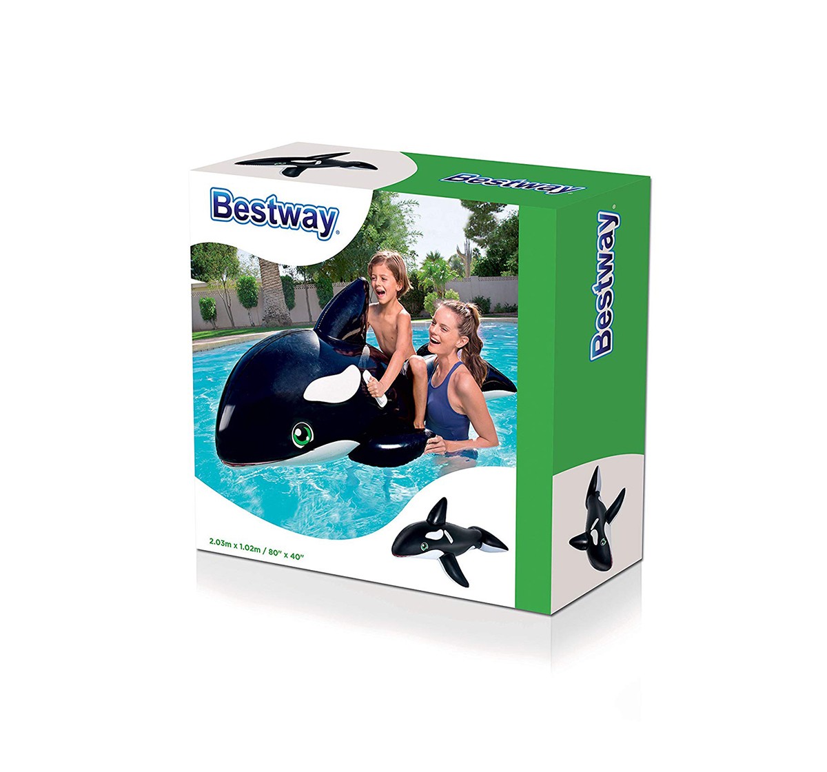 Bestway 80&Quot;X40&Quot; Jumbo Whale Rider Outdoor Leisure for Kids age 3Y+ 