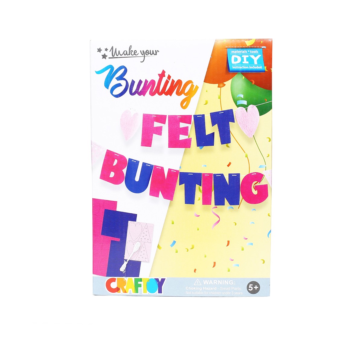 Redshift Comdaq Alphabet Bunting DIY Art & Craft Kit for Kids age 5Y+ (Pink)