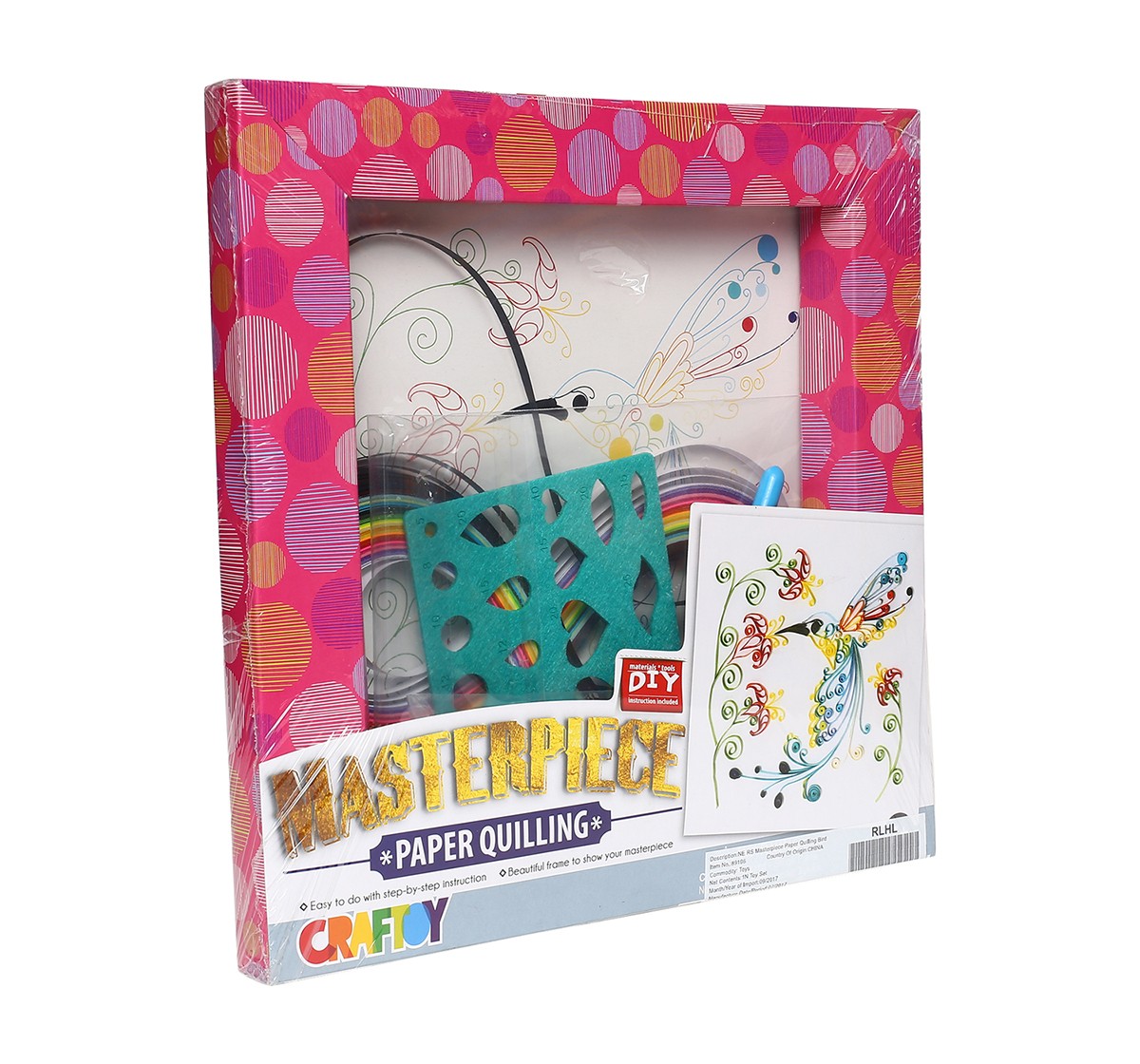 Redshift Comdaq Masterpiece Paper Quilling Bird DIY Art & Craft Kit for Kids age 3Y+ 