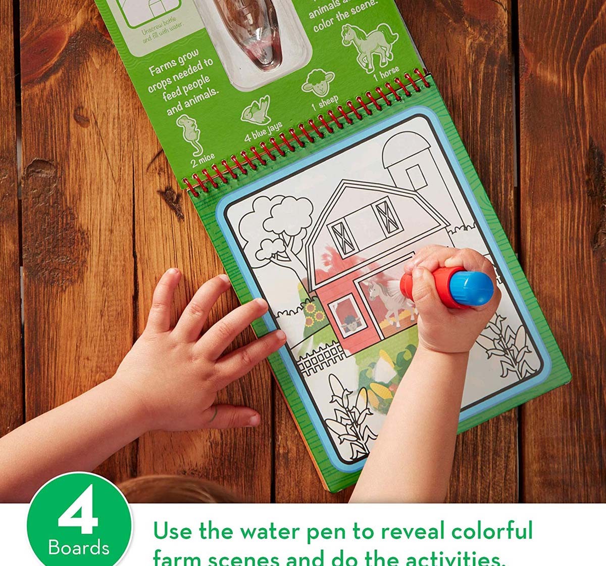 Melissa & Doug On The Farm Water-Reveal Pad- Red School Stationery for Kids age 3Y+ 
