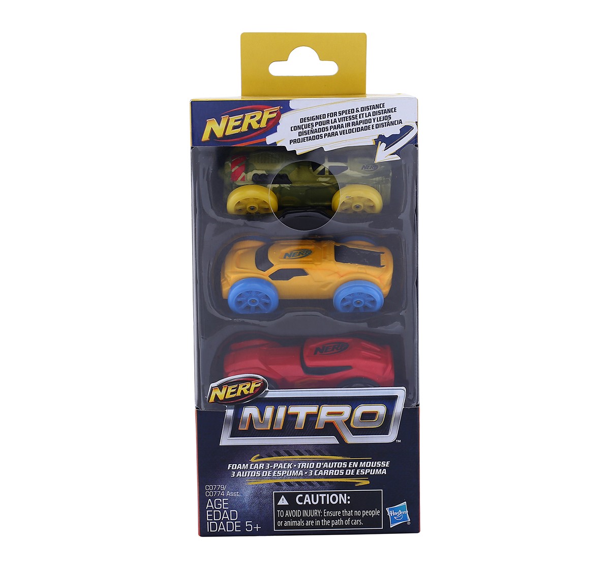 Nerf C0775 Nitro Foam Car (3-Pack) (Multicolour) Tracksets & Train Sets for Kids age 5Y+ 
