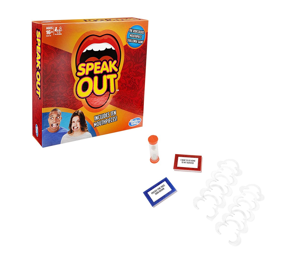 Hasbro Speak Out Game, Mouthpiece Challenge Game For Families age 16Y+ 