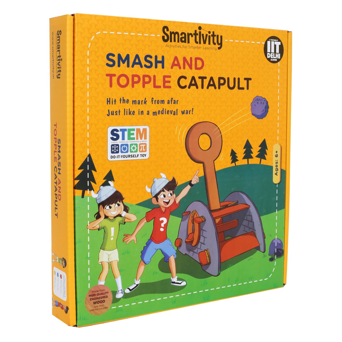 Smartivity Smash And Topple Catapult: Stem, Learning, Educational and Construction Activity Toy STEM for Kids age 6Y+ 