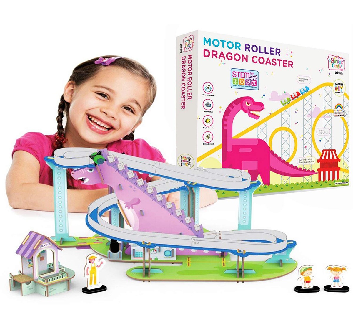 Smartivity Motor Roller Dragon Coaster: Stem, Diy, Educational, Learning, Building and Construction Toy for Kids age 6Y+ 