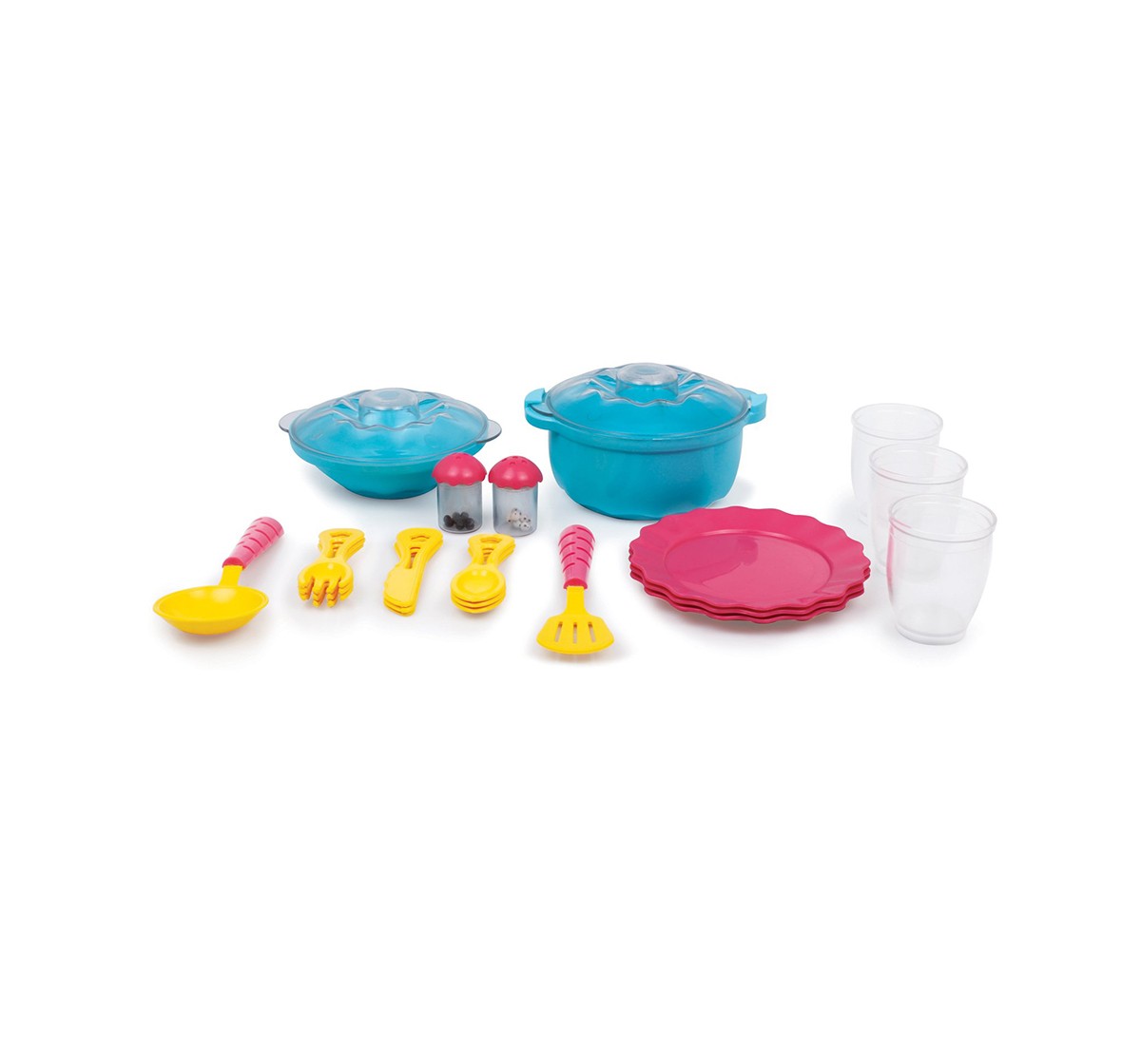 Giggles Dinnerware Set - 23 Pieces Kitchen Sets & Appliances for Kids age 3Y+ 