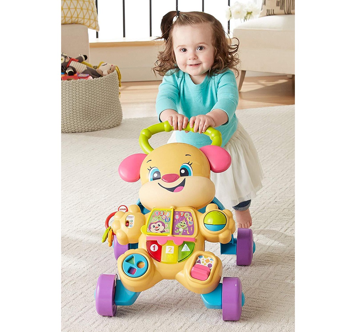 Fisher Price Laugh And Learn Smart Stages Learn With Sis Walker, Multi Color Baby Gear for Kids age 6M+ 
