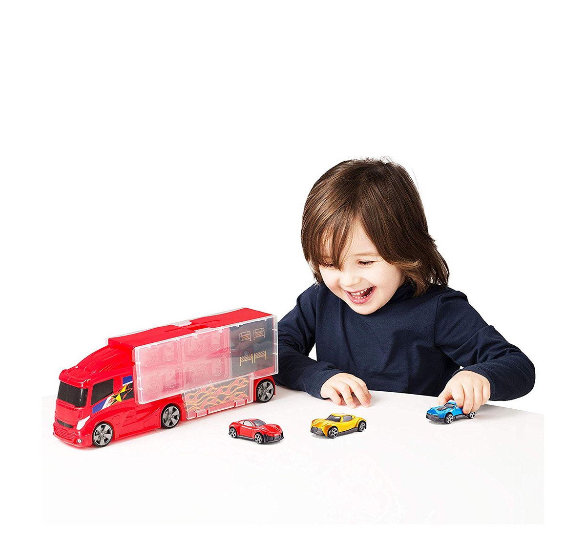 Teamsterz Truck Carry Case-4 Cars Tracksets & Train Sets for Kids age 3Y+ 
