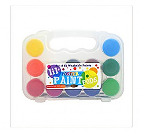 Ooly Lil Paint Pods - Set Of 12 - Poster Paint + Brush School Stationery for Kids age 4Y+ 