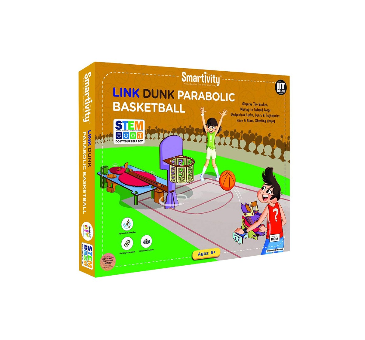 Smartivity Link Dunk Parabolic Basketball: Stem, Learning, Educational and Construction Activity Toy for Kids age 6Y+ 