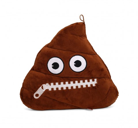 My Baby Excel Emoji Poop Zipper Mouth Face 30 Cm Plush Accessory for Kids age 1Y+ (Brown)