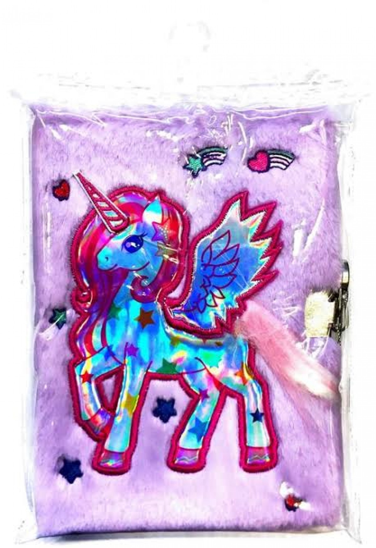 Mirada Whimsical Unicorn Plush Notebook With Lock-Lilac Study & Desk Accessories for Kids age 3Y+ 