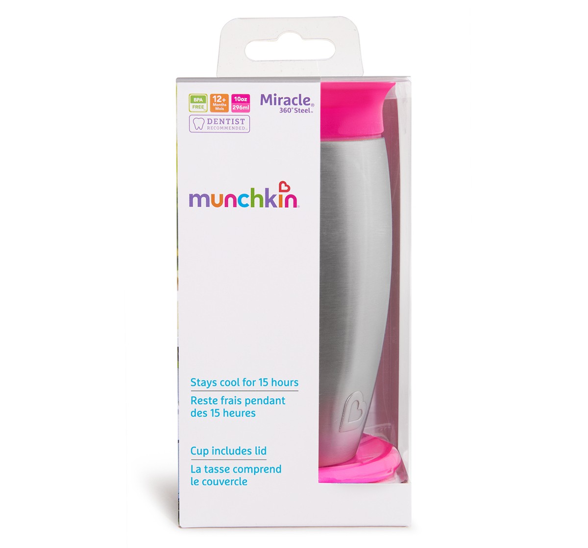 Munchkin 10oz STST Miracle Cup 1PK - Pink