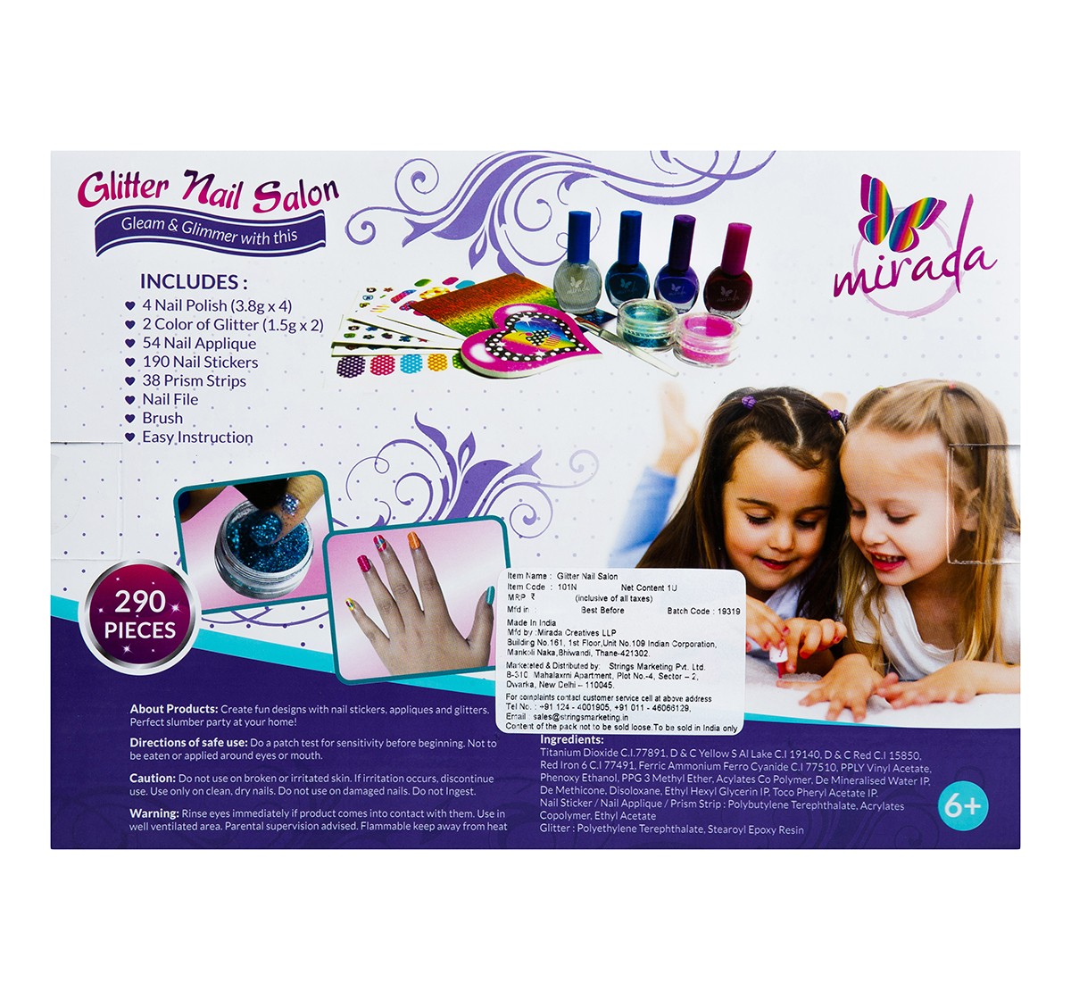 Mirada Glitter Nail Salon DIY Art & Craft Kits for Kids age 5Y+ 