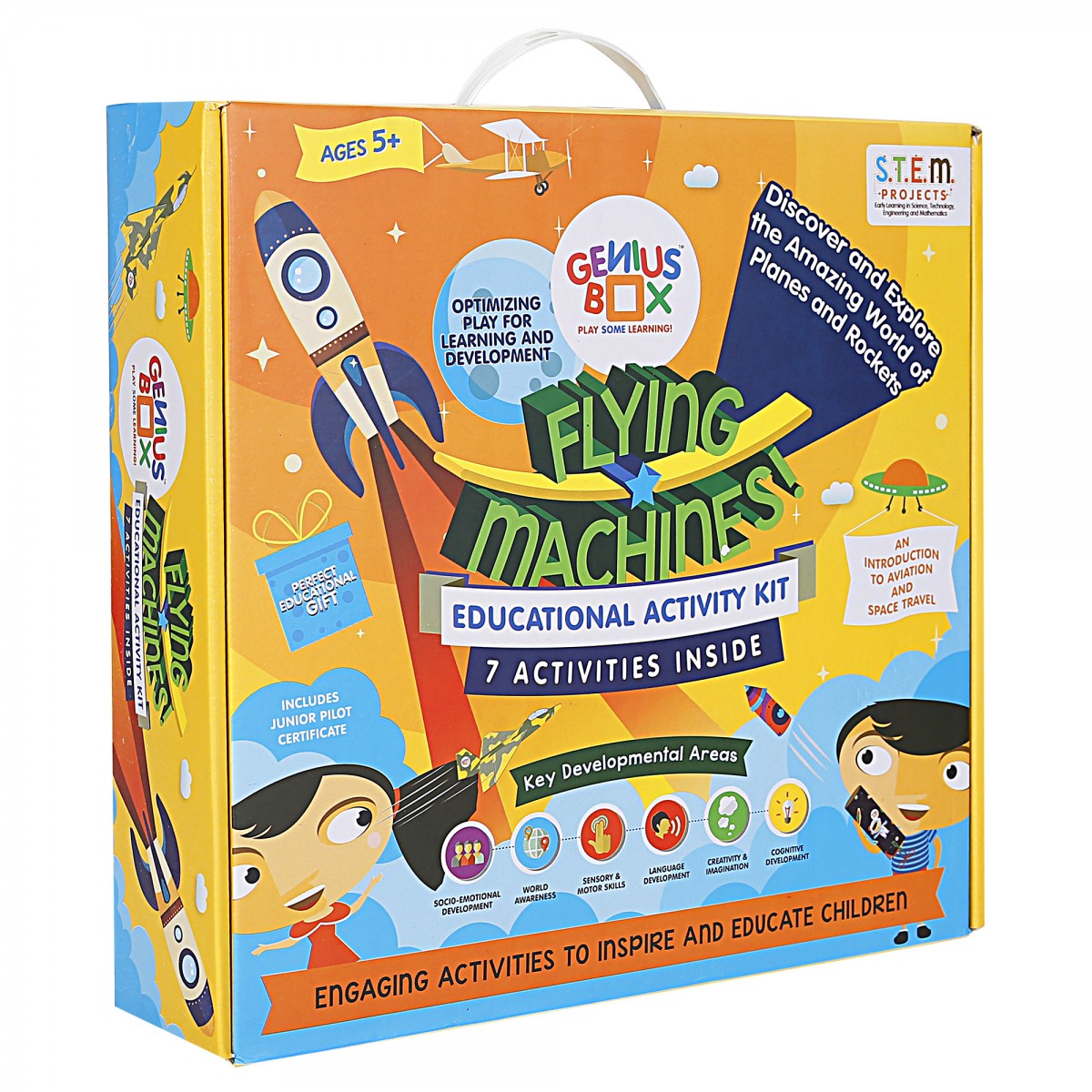 Genius Box Flying Machines-7 Activities Science Kits for Kids age 5Y+ 