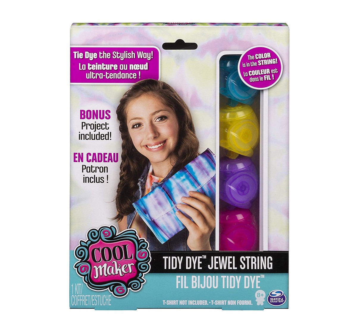 Tidy Dye Cool Maker  Jewel String Kit For Fabric Dying DIY Art & Craft Kits for Kids age 3Y+ 