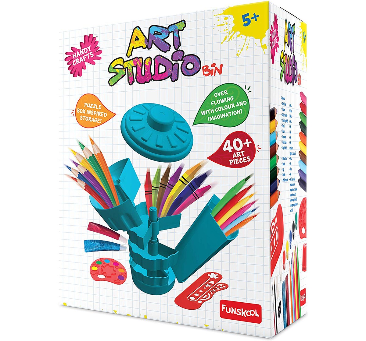 Funskool Art Studio Bin-Blue DIY Art & Craft Kits for Kids age 5Y+ (Blue)