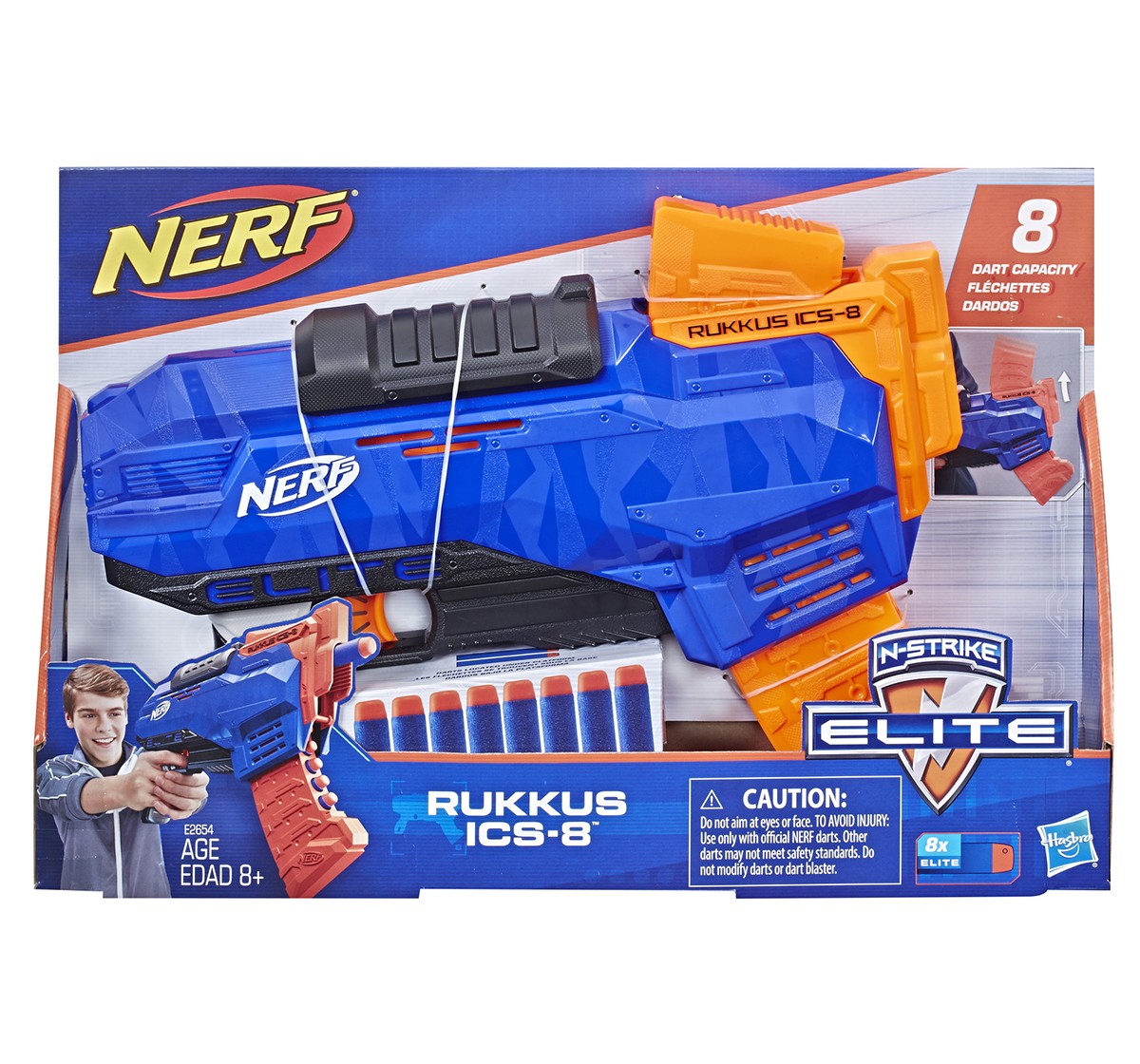 Nerf N-Strike Elite Rukkus Ics-8 Blasters for age 8Y+ 