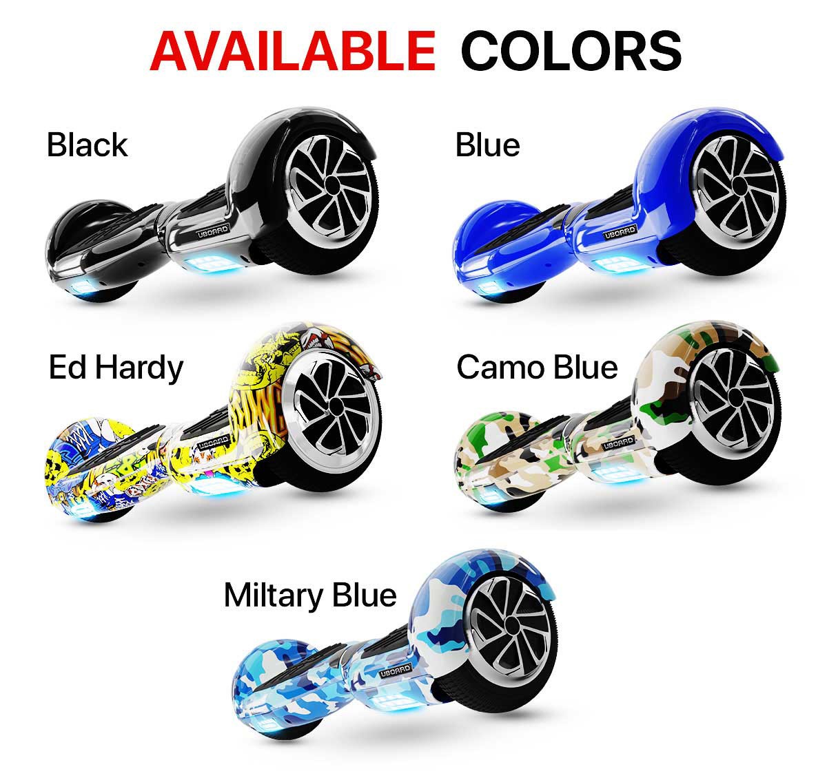 Uboard Hoverboard Classic 6.5 Lite EV Novelty Rideons for Kids, 14Y+