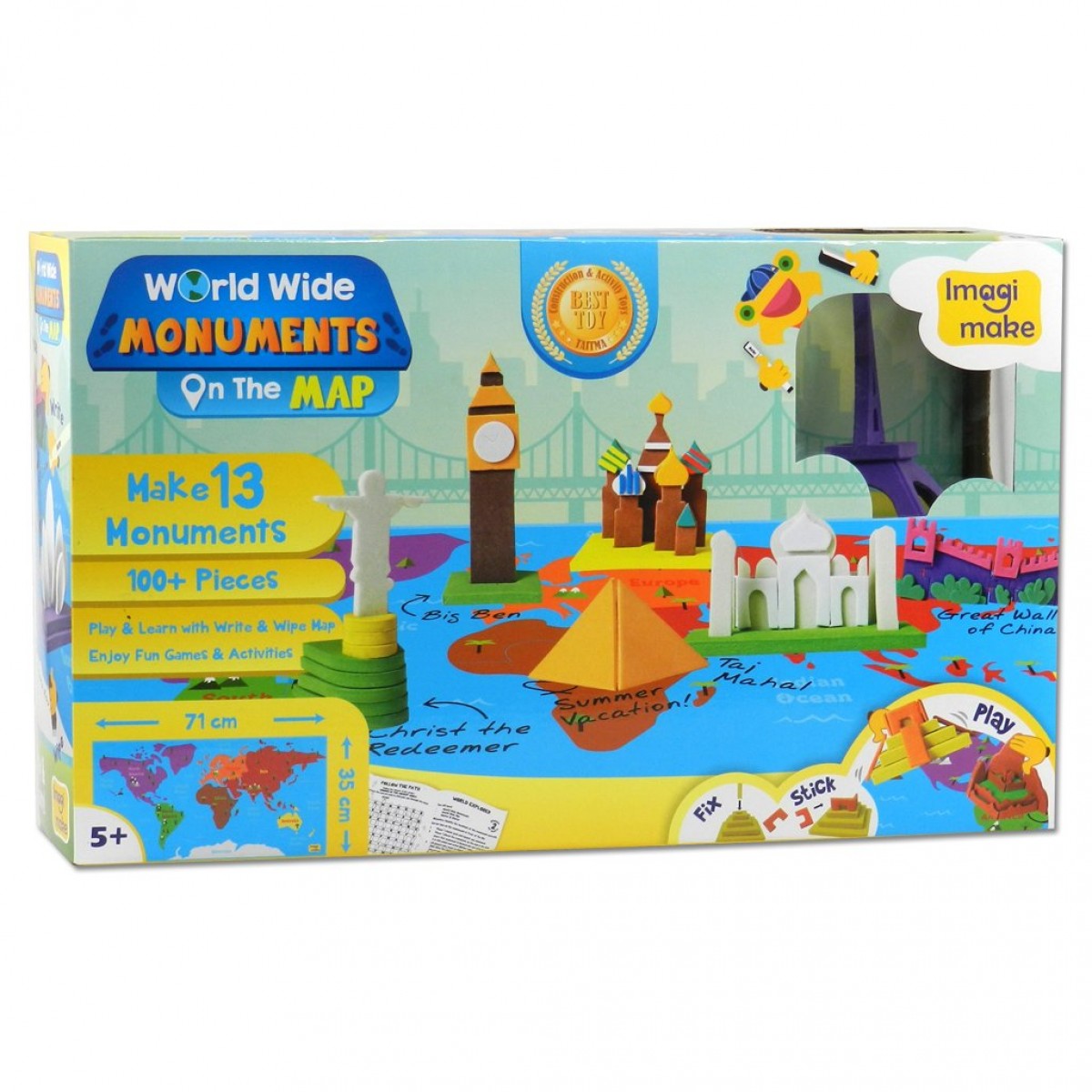 Imagimake World Wide Monuments On The Map DIY Art & Craft Kit for Kids age 5Y+ 