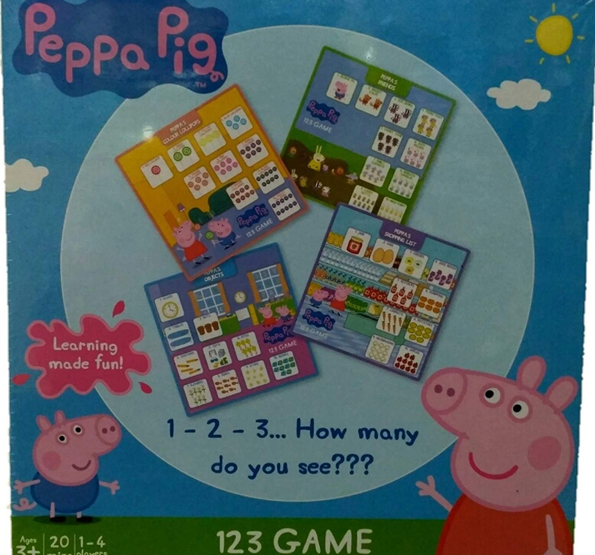 Funskool Peppa Pig 1 2 3 Game (Multicolour) Games for Kids age 3Y+ 