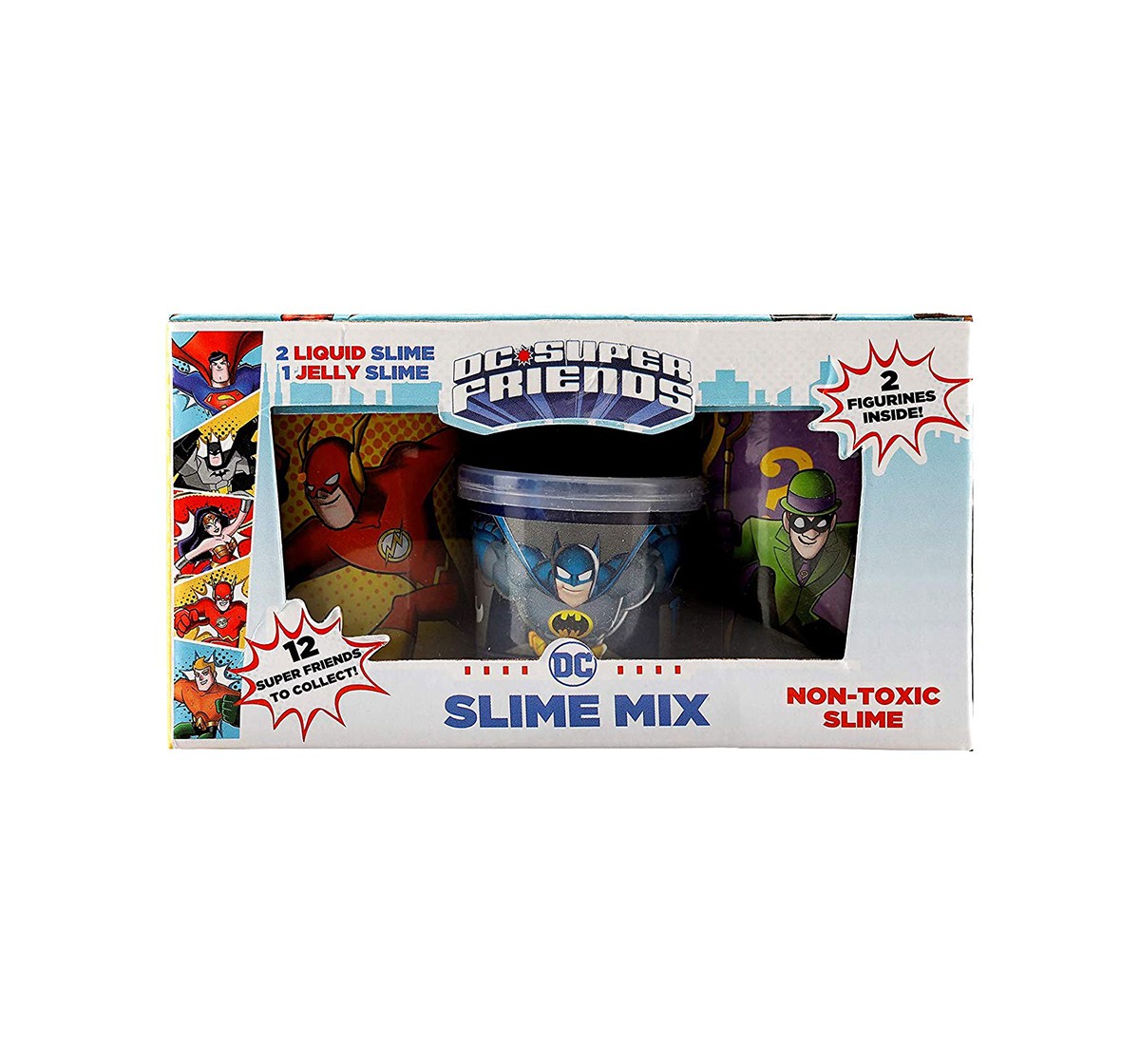 DC Super Friends Flash & Riddler Lantern Slime Mix with 2 Liquid & 1 Jelly Slime
