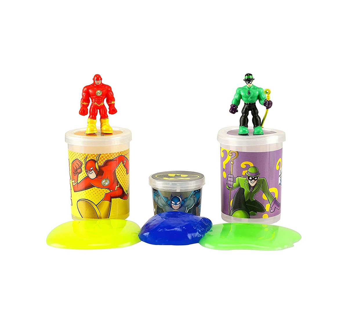 DC Super Friends Flash & Riddler Lantern Slime Mix with 2 Liquid & 1 Jelly Slime